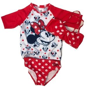 🎈SOLD🎈Disney Girls 3 Piece Minnie Mouse Swimsuit Set